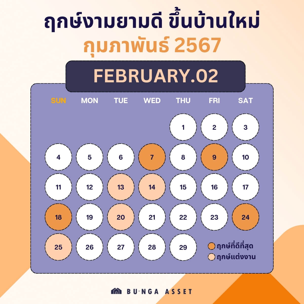 ฤกษ์มงคล 2567 ฤกษ์ทำบุญบ้าน ฤกษ์แต่งงาน ฤกษ์ดี 2567 bungaasset